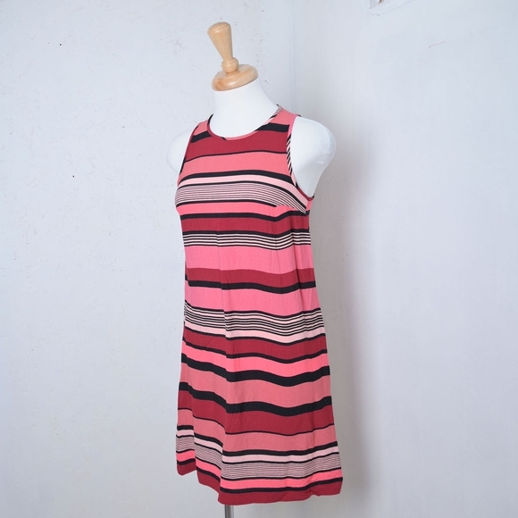 LOFT | Shades of pink & red striped sleevless womens dress - Picture 12 of 12